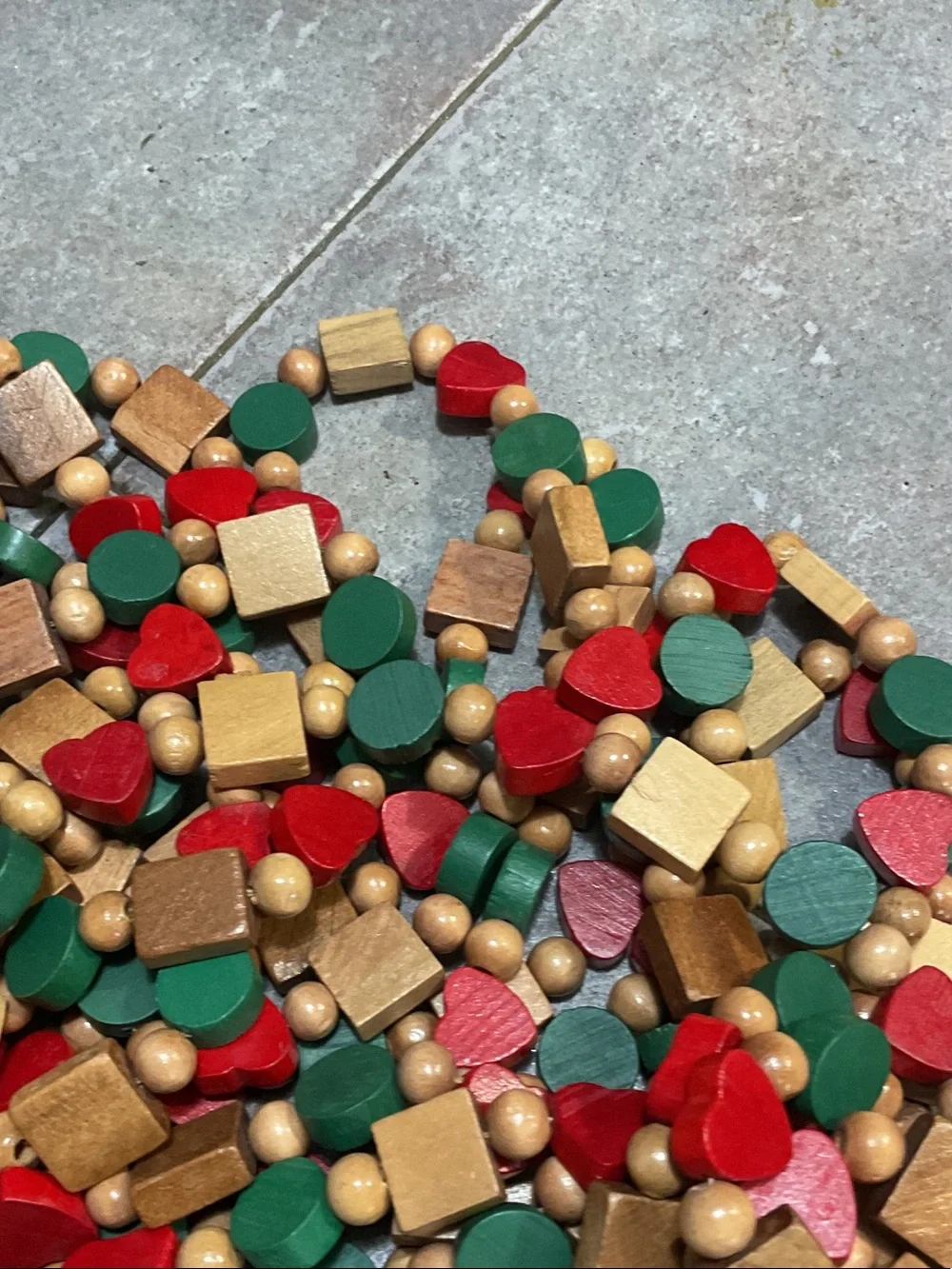 Vintage wooden beads for garland 3 sets 9 feet each